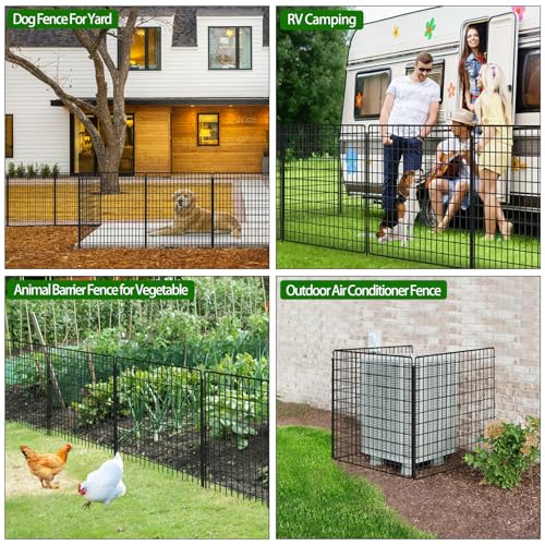 10 Panels 33 in x 24 ft Rustproof Metal Garden Fence X844