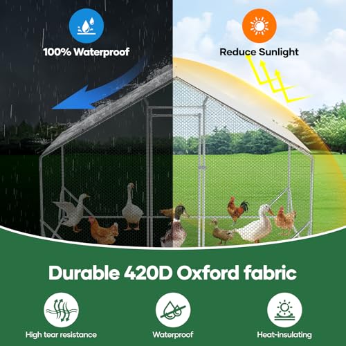 20x10x6.56 FT Metal Chicken Coop with Cover C929