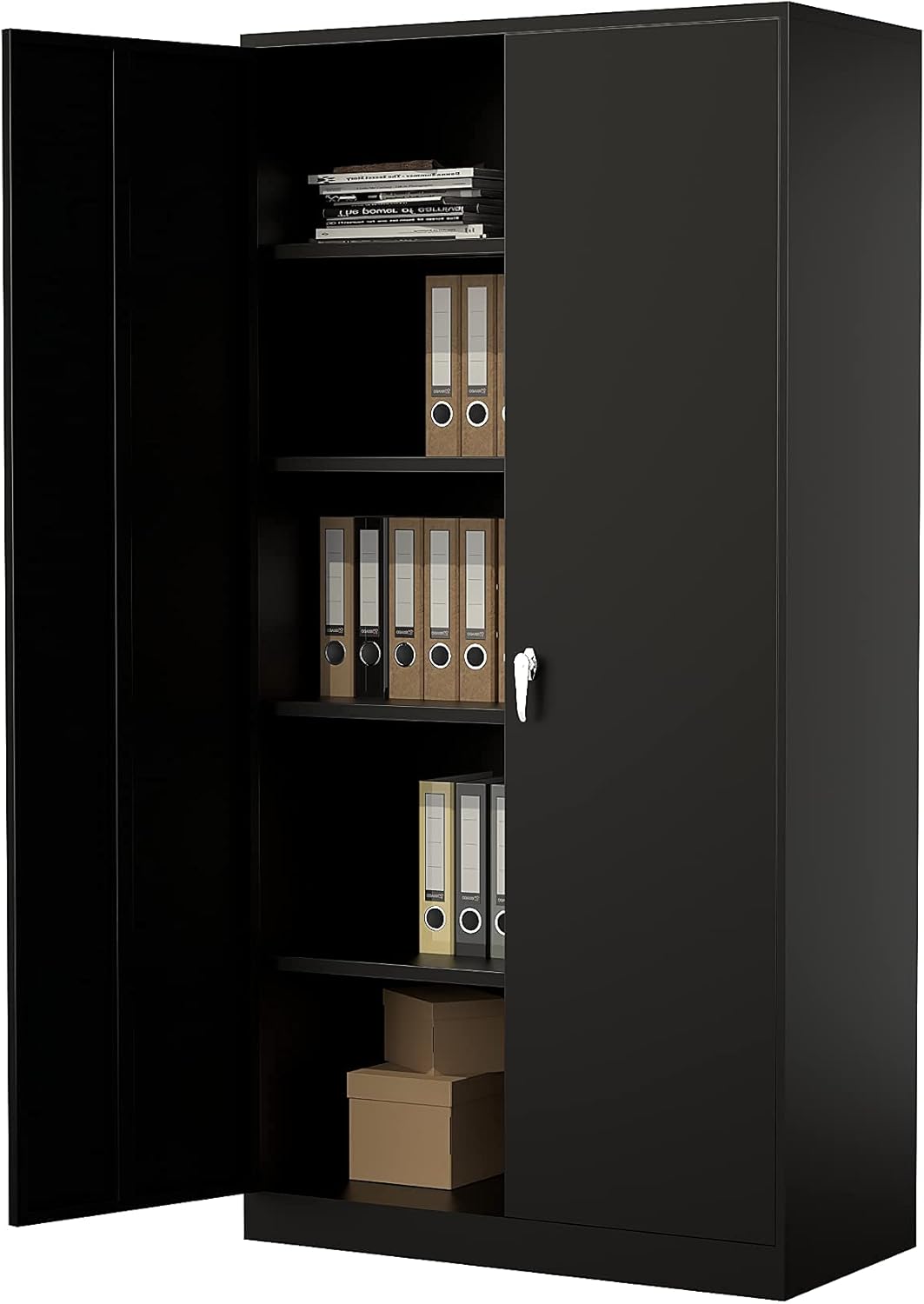 42” Tall Steel Storage Cabinet with Locking Door and 2 Adjustable Shelves M9892