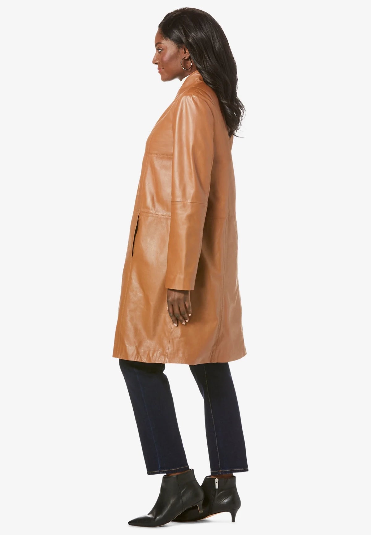 Leather Swing Coat Jacket L9520