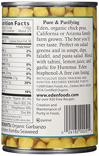 15 oz No Salt Garbanzo Beans G5617