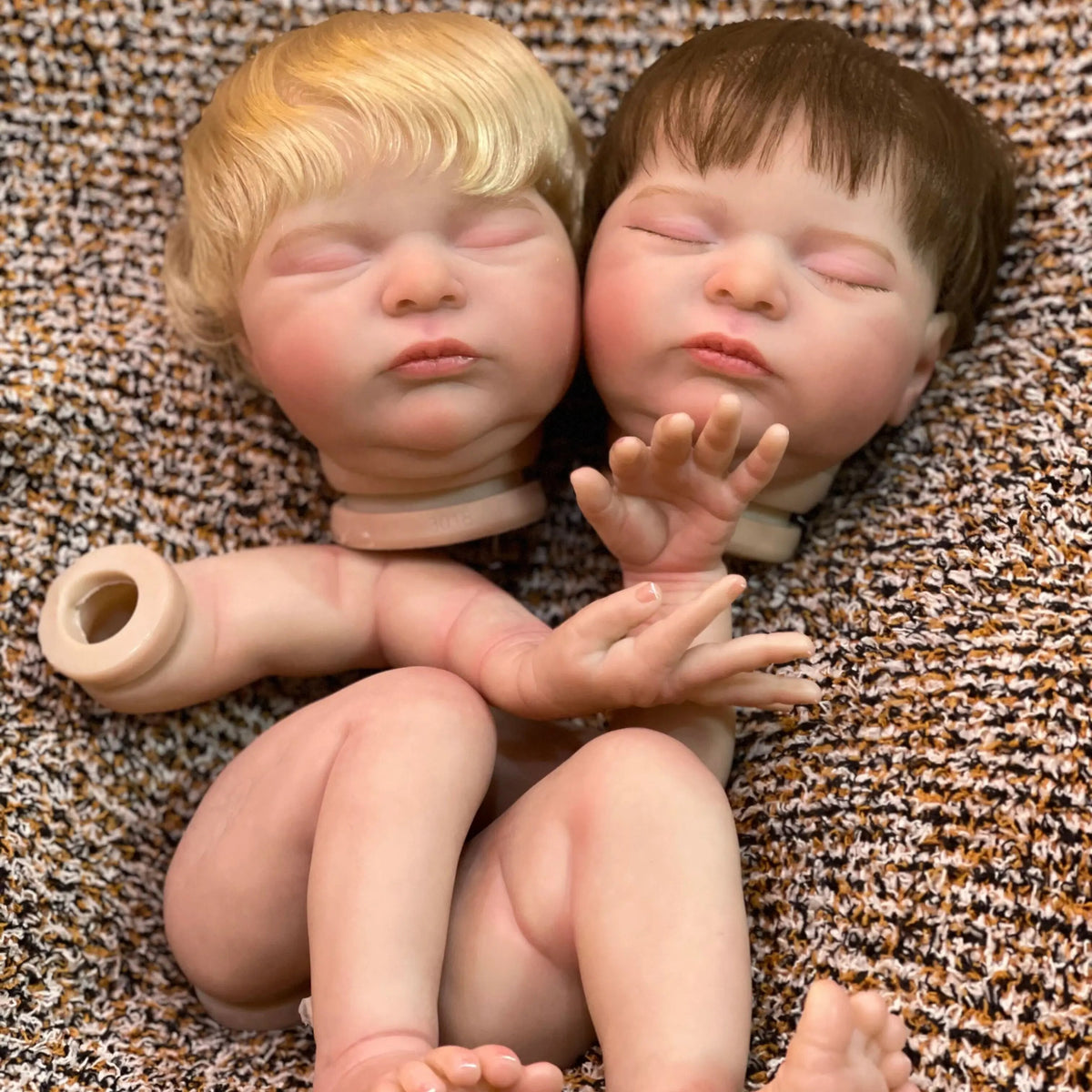 20" Handmade Painted Unfinished Soft Vinyl Reborn Doll Kit E196