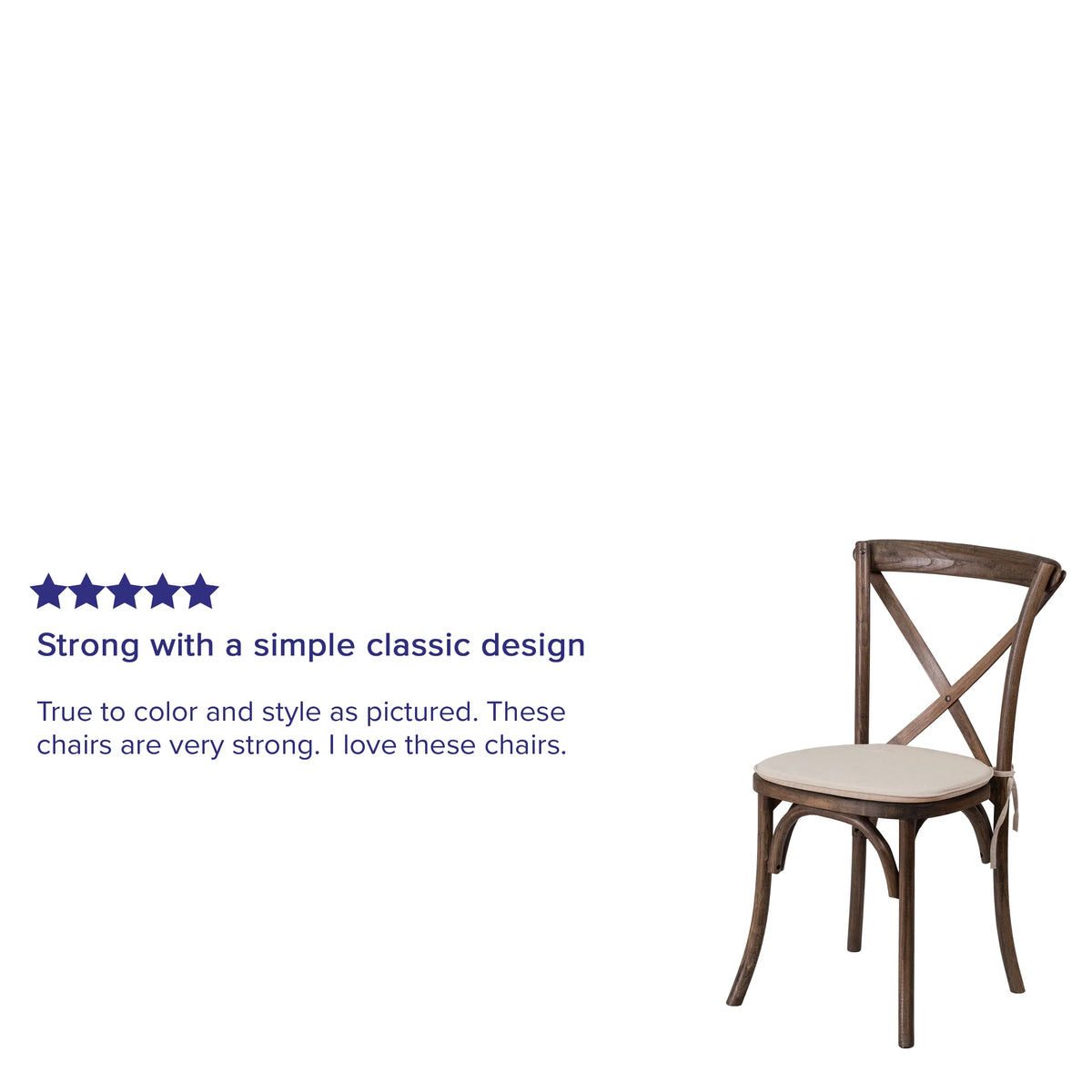 2 Pk. Cross Back Chair with Cushion M6321