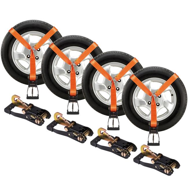 2 x 120 in. Ratchet Tie Down Straps Kit, Pack of 4 O715659