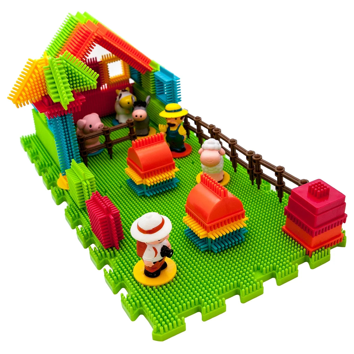 100pcs Multicolor Building Blocks Tiles Set with Animal Figures R631329