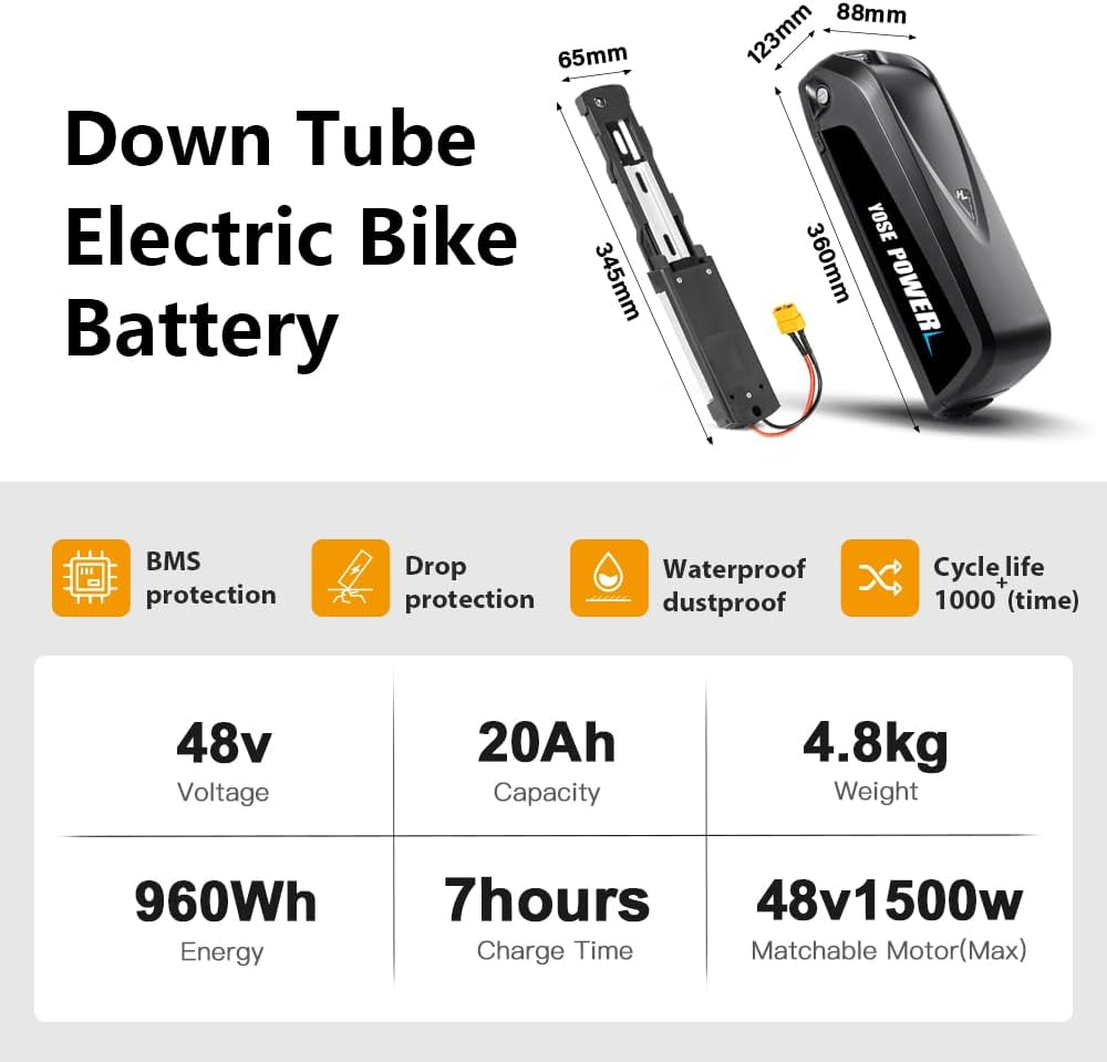48V 20Ah Electric Bike Battery with 40A BMS and USB Port A774345