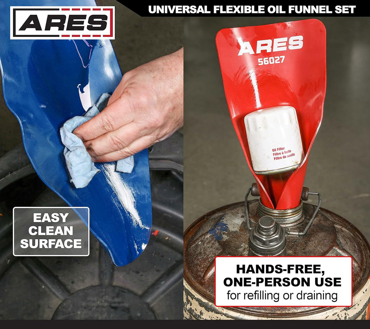 2-Piece Large and Medium Universal Flexible Oil Funnel Set S9583