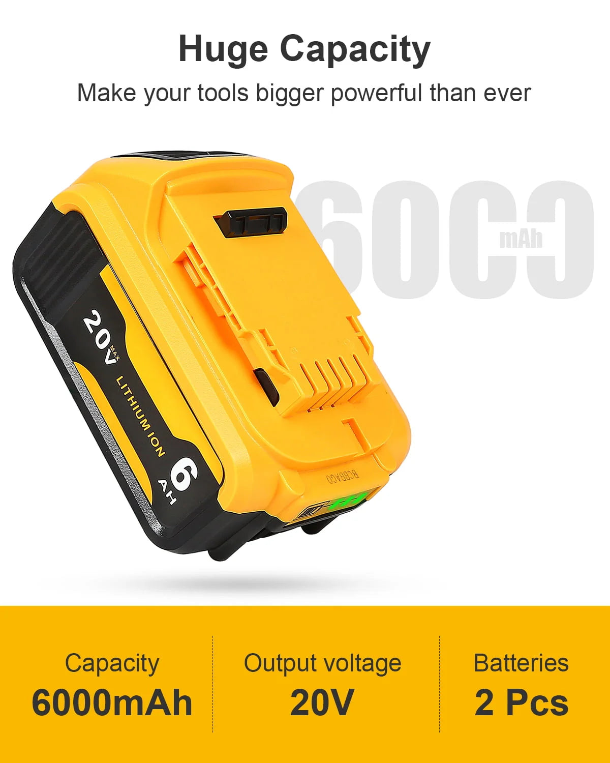 20-Volt Max 6.0AH Lithium Ion Battery 2-Pack U996141