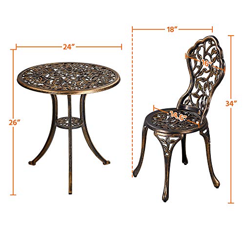 3-Piece Cast Aluminum Bistro Set S300