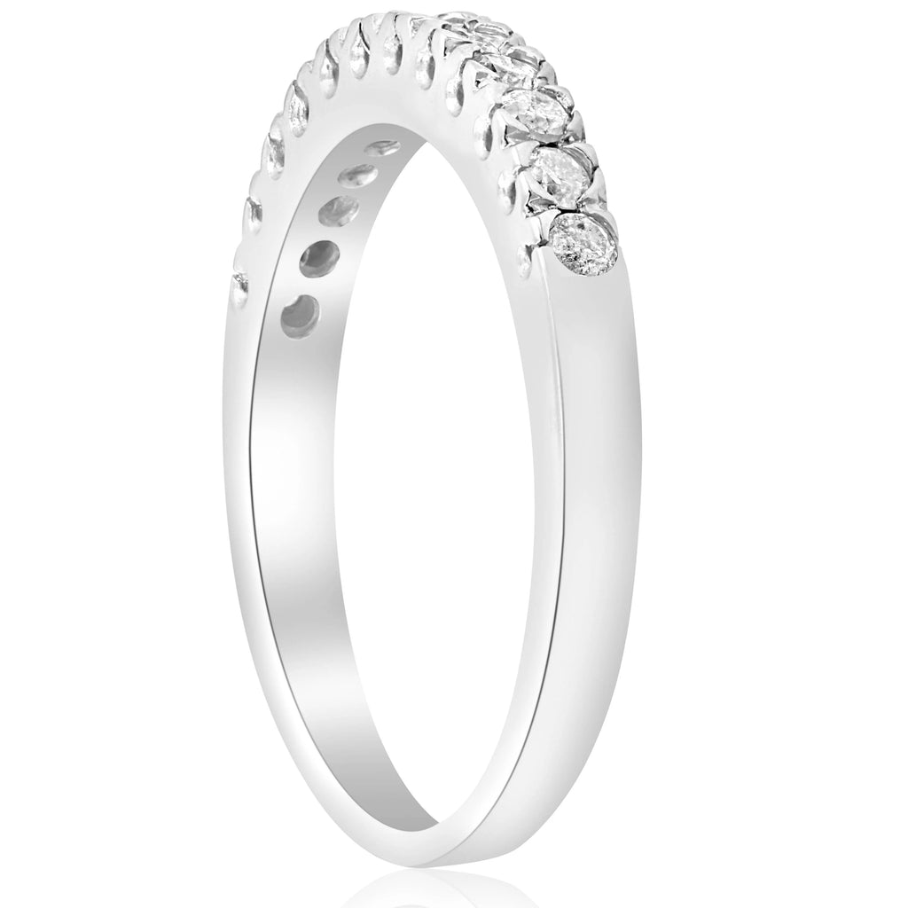 14K White Gold Pave Diamond Wedding Ring P9226