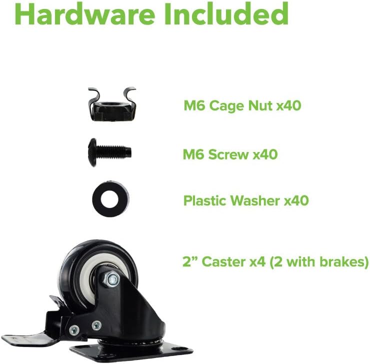 42U 2-Post Open Frame Server Rack with Casters N9079