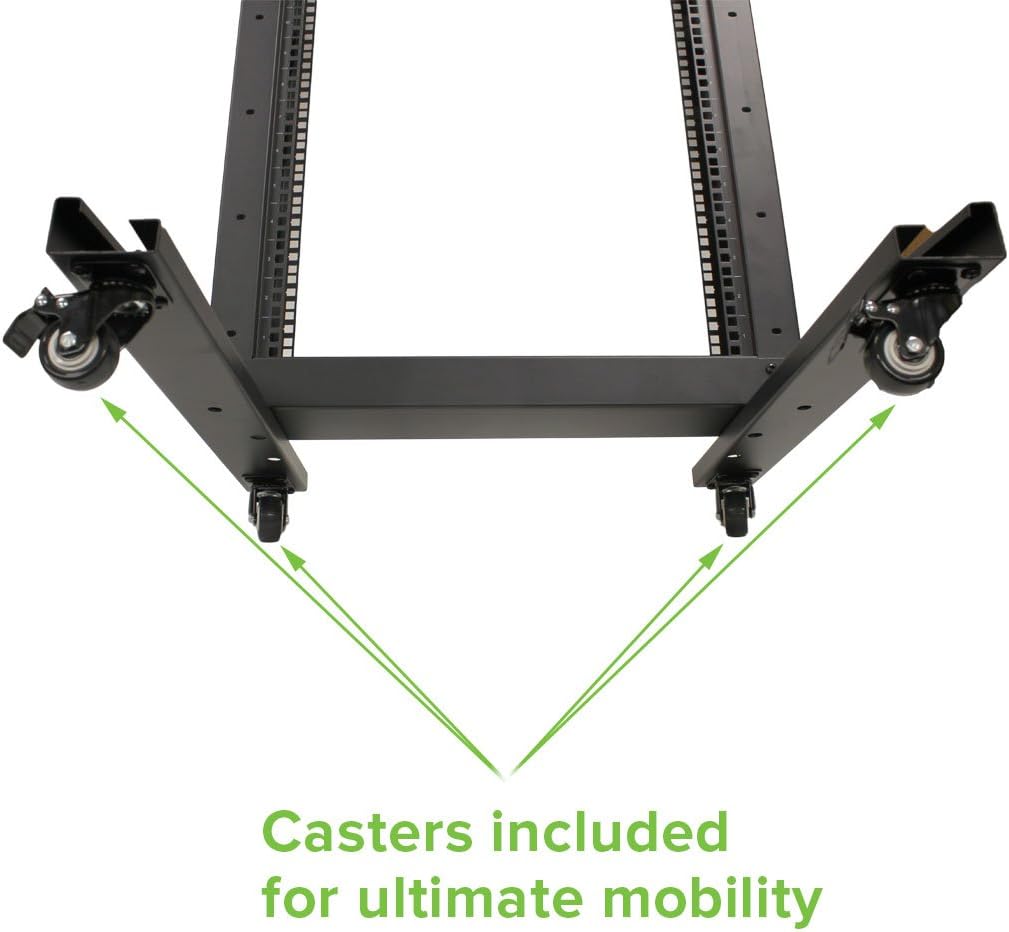 42U 2-Post Open Frame Server Rack with Casters N9079