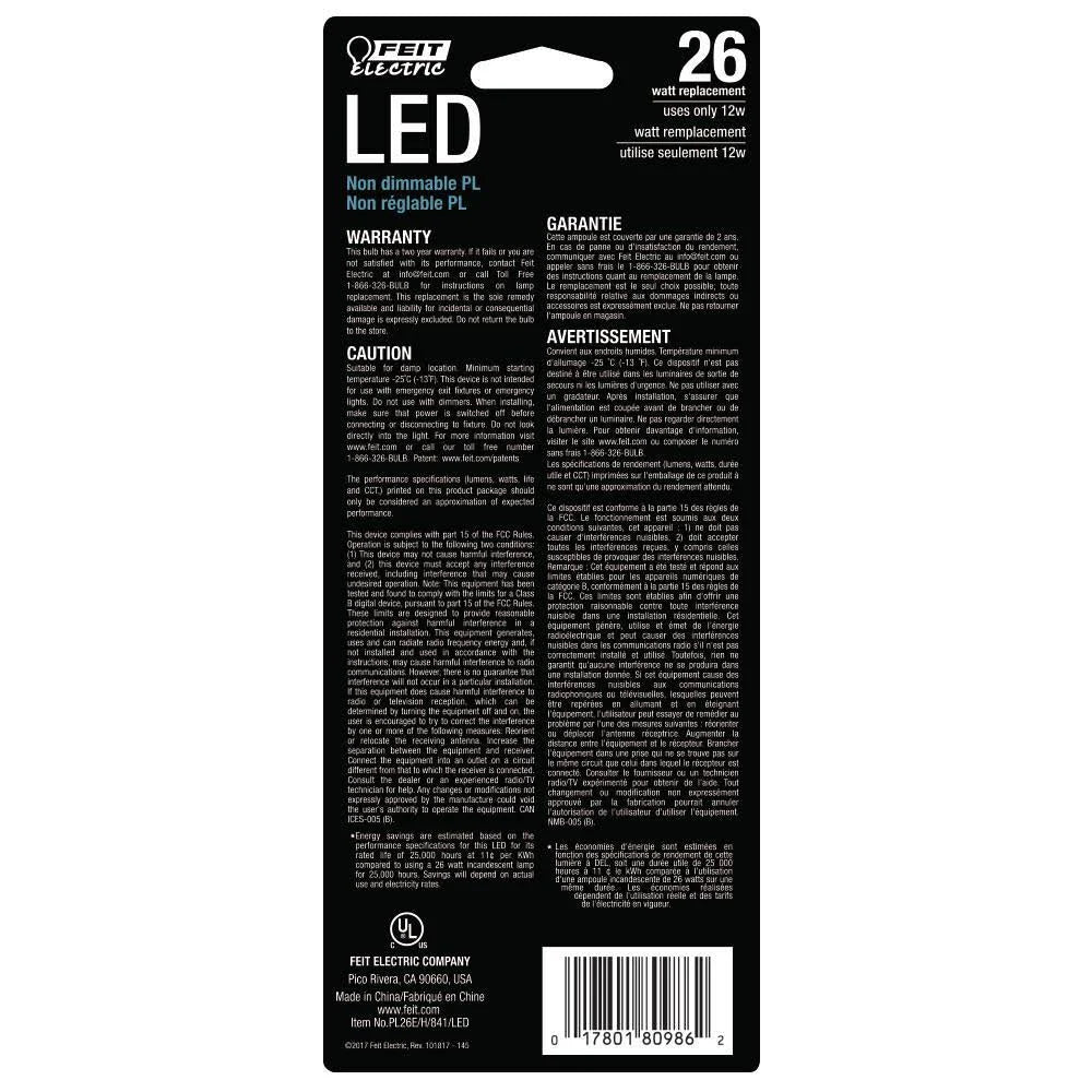 26-Watt Cool White 4-Pin PL LED GX24q-3 Light Bulb Case of 12 S115