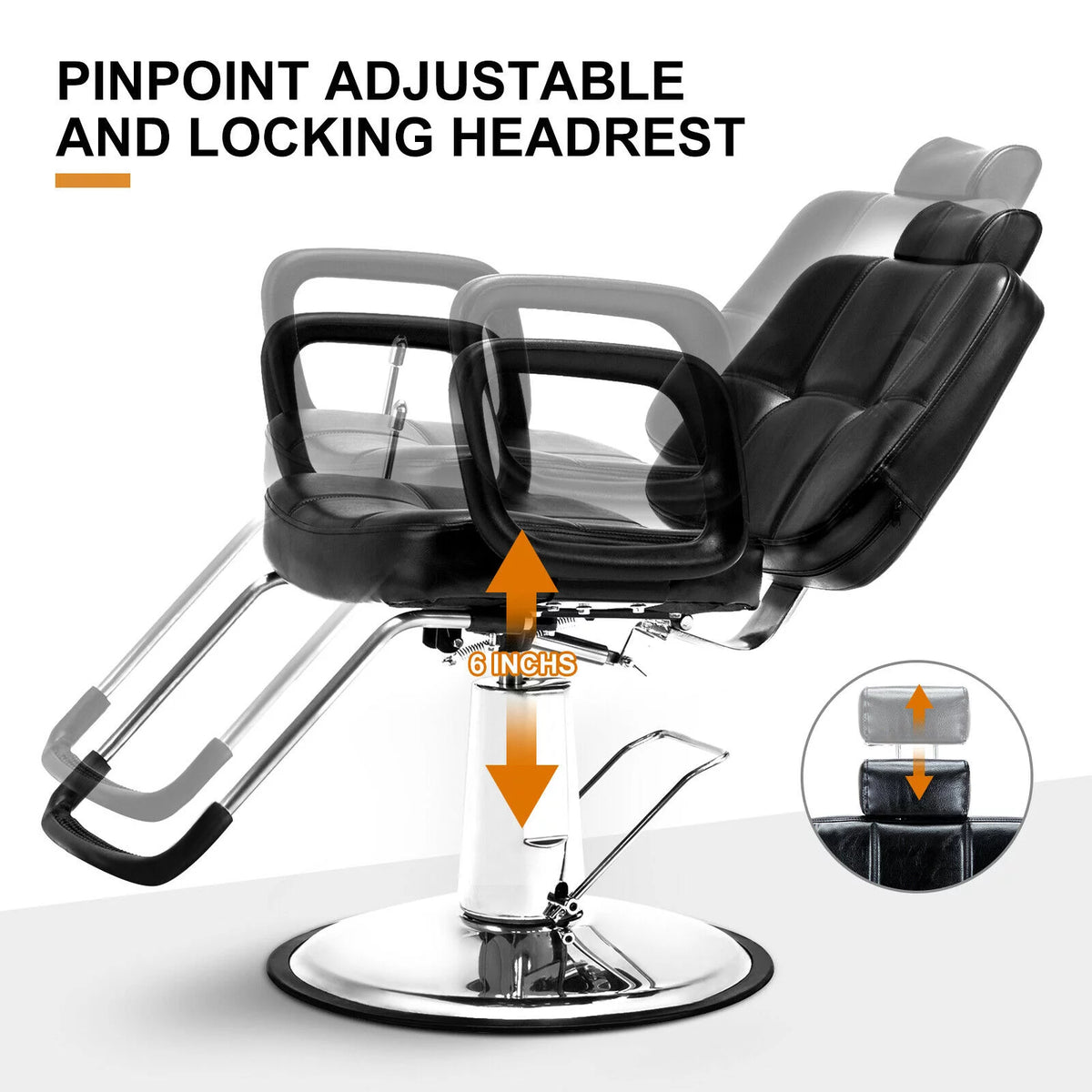 360° Swivel Hydraulic Recliner Barber Chair U34870