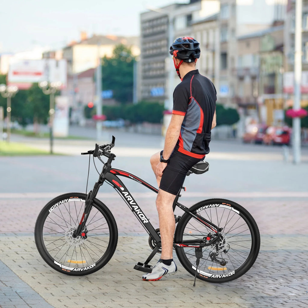 26'' Mountain Bike with Dual Disc Brakes, 21 Speed, Aluminium Alloy Frame, Black X652