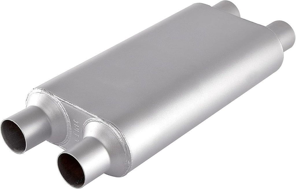 2.25 inch Inlet Outlet Performance Automotive Muffler Exhaust Pack of 2 R238