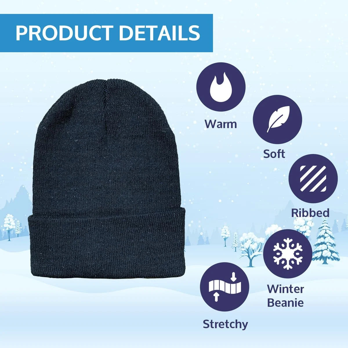 48 Pack Winter Thermal Beanies Skull Caps Thermal Gloves Q741