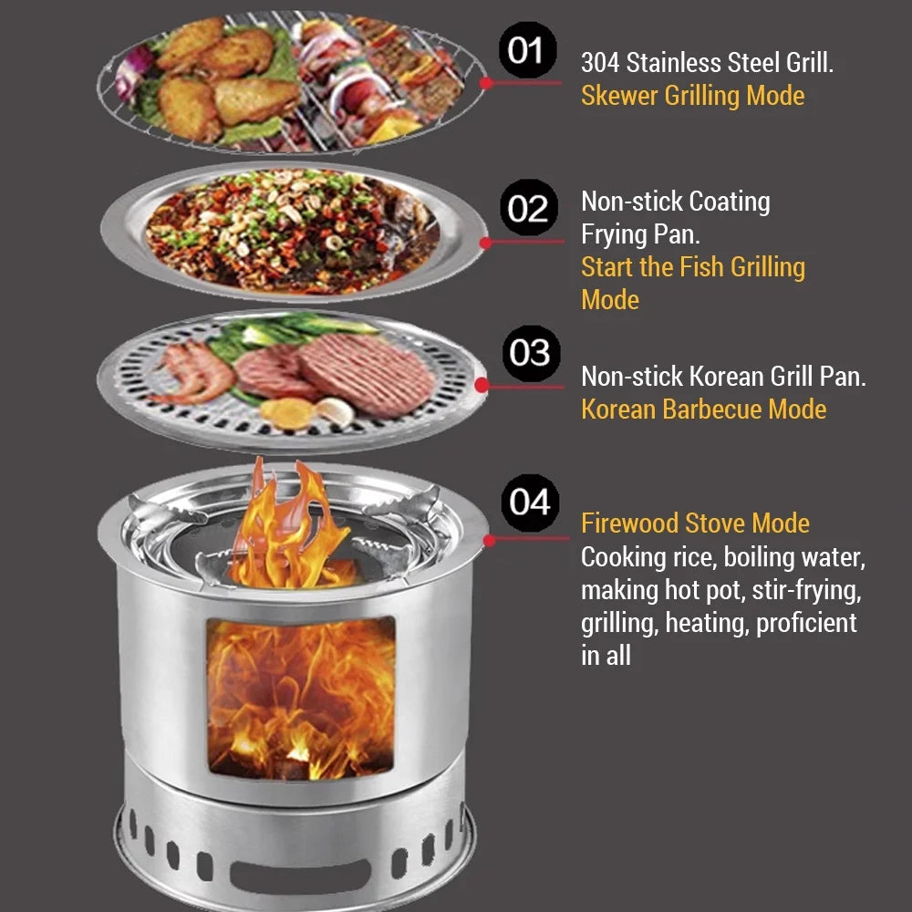 4 In 1 Portable Camping Stove Y706165