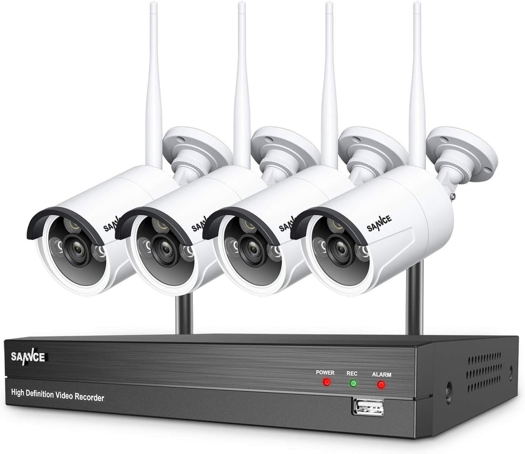 1080p 8 Channel Wireless Security Camera System with 4 Pcs Outdoor Cameras W354
