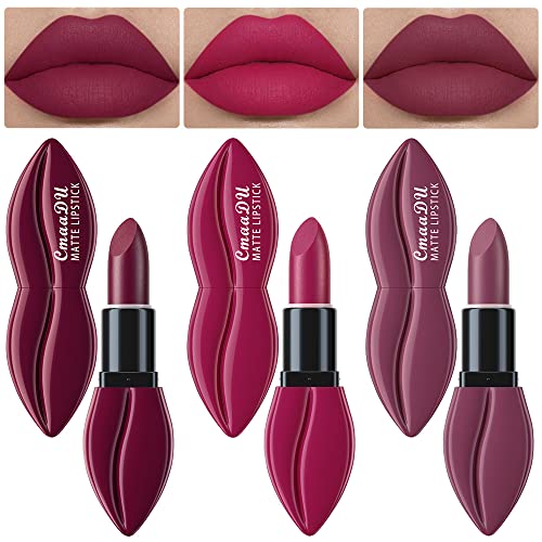 5Pcs Dark Light Bright Red Matte Lipstick Pack Sets V88433