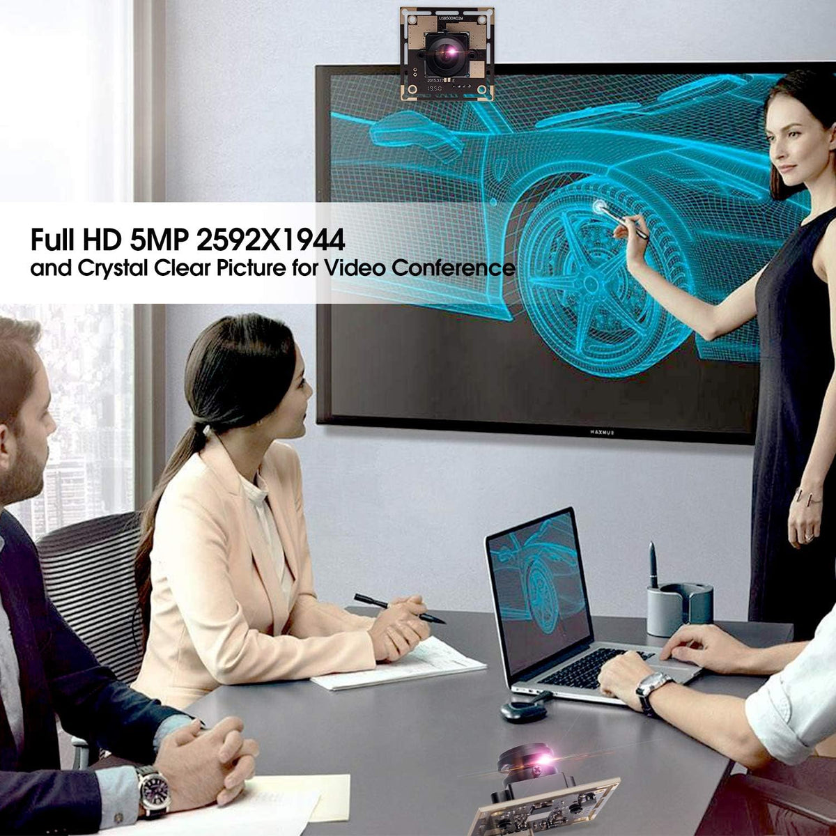5 Megapixel USB Camera Module with 170 Degree Fisheye Lens Wide Angle HD Webcamera E780215
