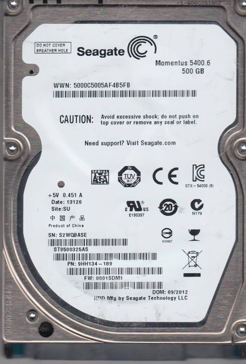 500GB SATA 2.5 Hard Drive B4000