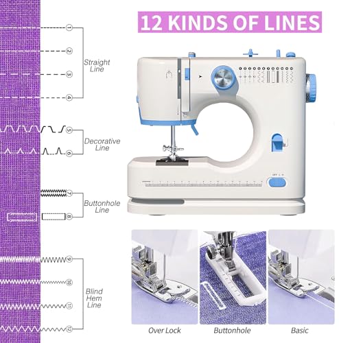 Portable Sewing Machine with 42 Pcs Sewing Threads Kit L399615