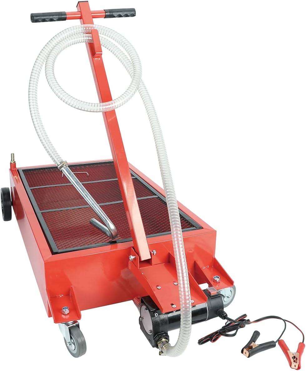 17 Gallon Low Profile Portable Oil Drain Pan with Pump N82702