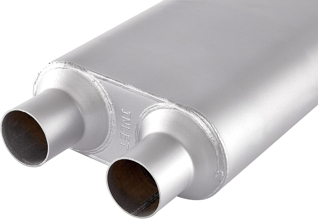 2.25 inch Inlet Outlet Performance Automotive Muffler Exhaust Pack of 2 R238