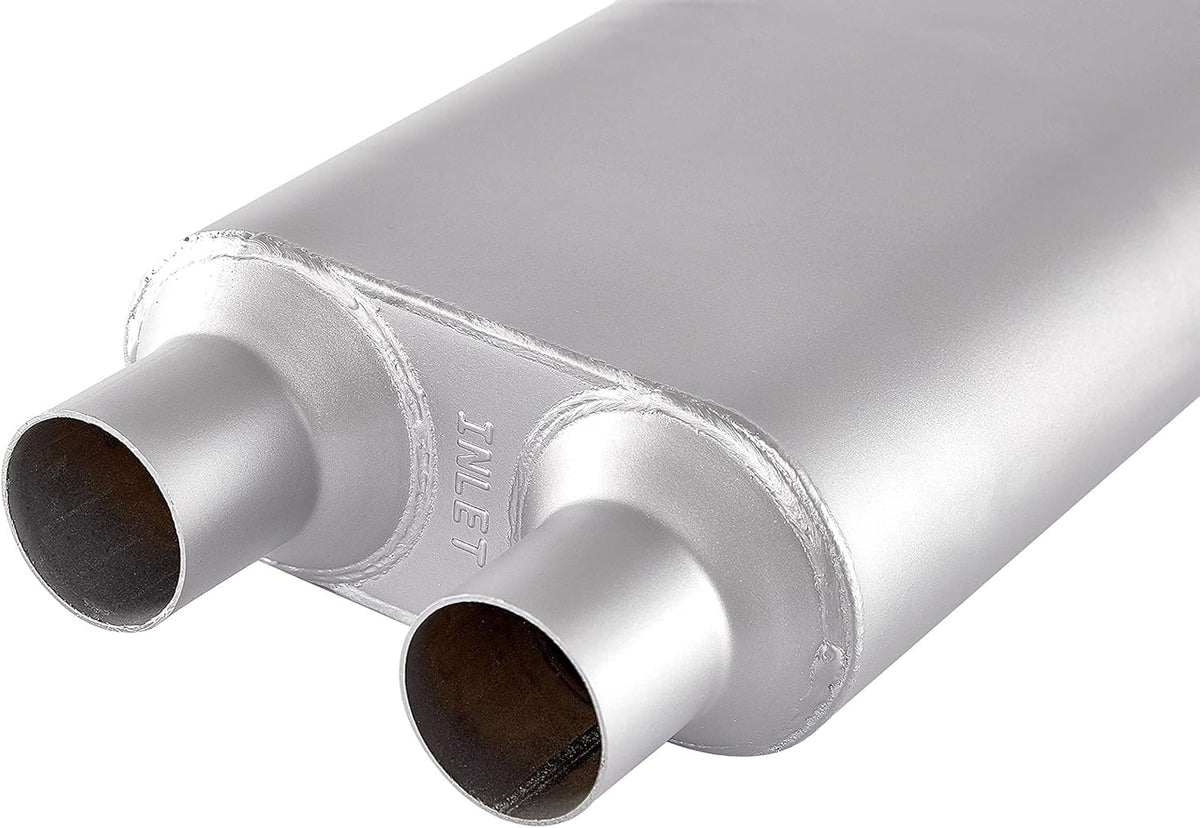 2.25 inch Inlet Outlet Performance Automotive Muffler Exhaust Pack of 2 R238