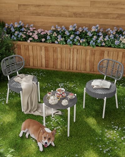 3 Piece Rattan Patio Dining Set with Round Table X616