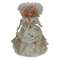40cm Porcelain Doll with Curly Hair, Umbrella and Clothing Collectible Toy Y6245
