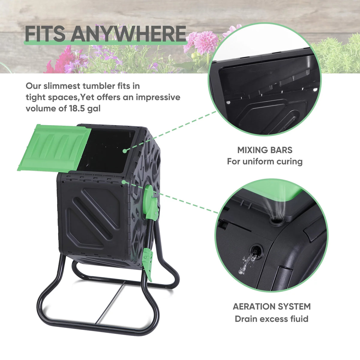 18.5Gal Single Chamber Composter Bin U806
