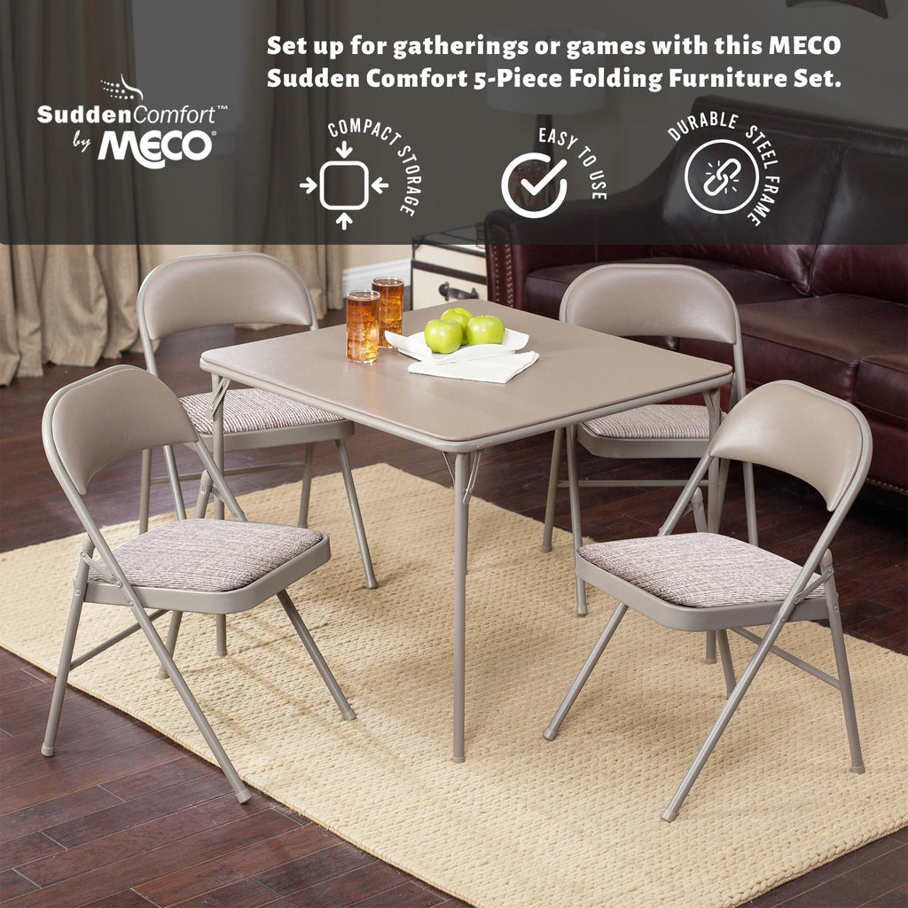 5 Piece Folding Card Table and Chairs Set S696