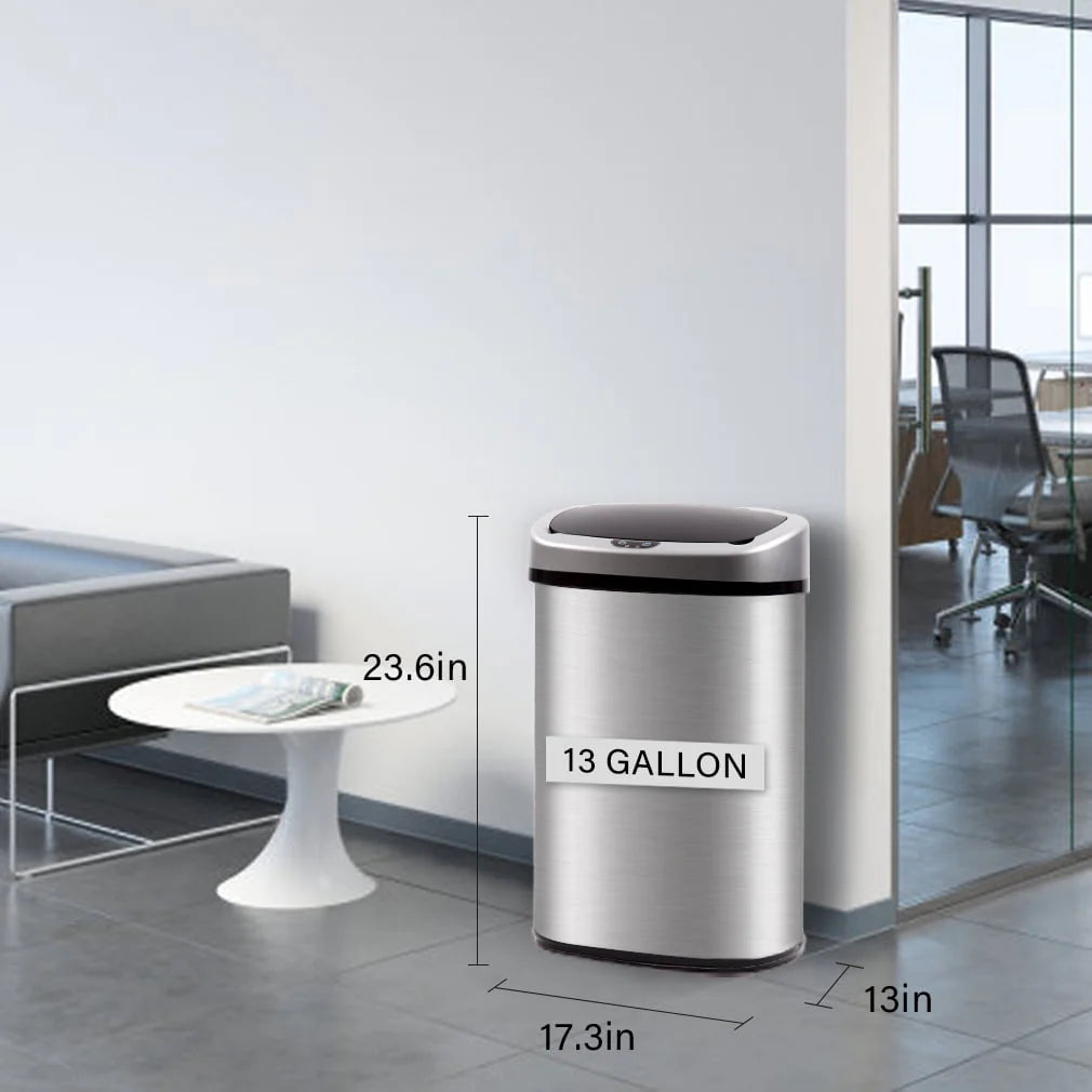 13 Gallon Stainless Steel Trash Can I9106