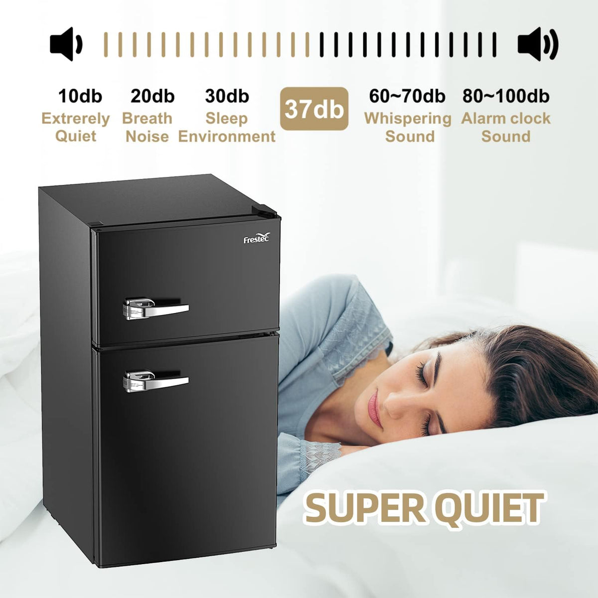 3.2 Cu.Ft Compact Refrigerator with Freezer, Black U888772