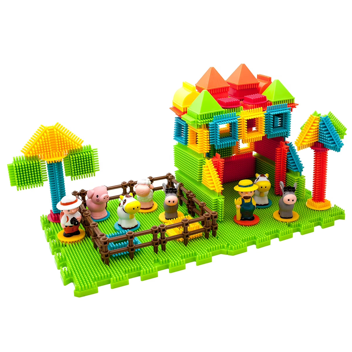 100pcs Multicolor Building Blocks Tiles Set with Animal Figures R631329