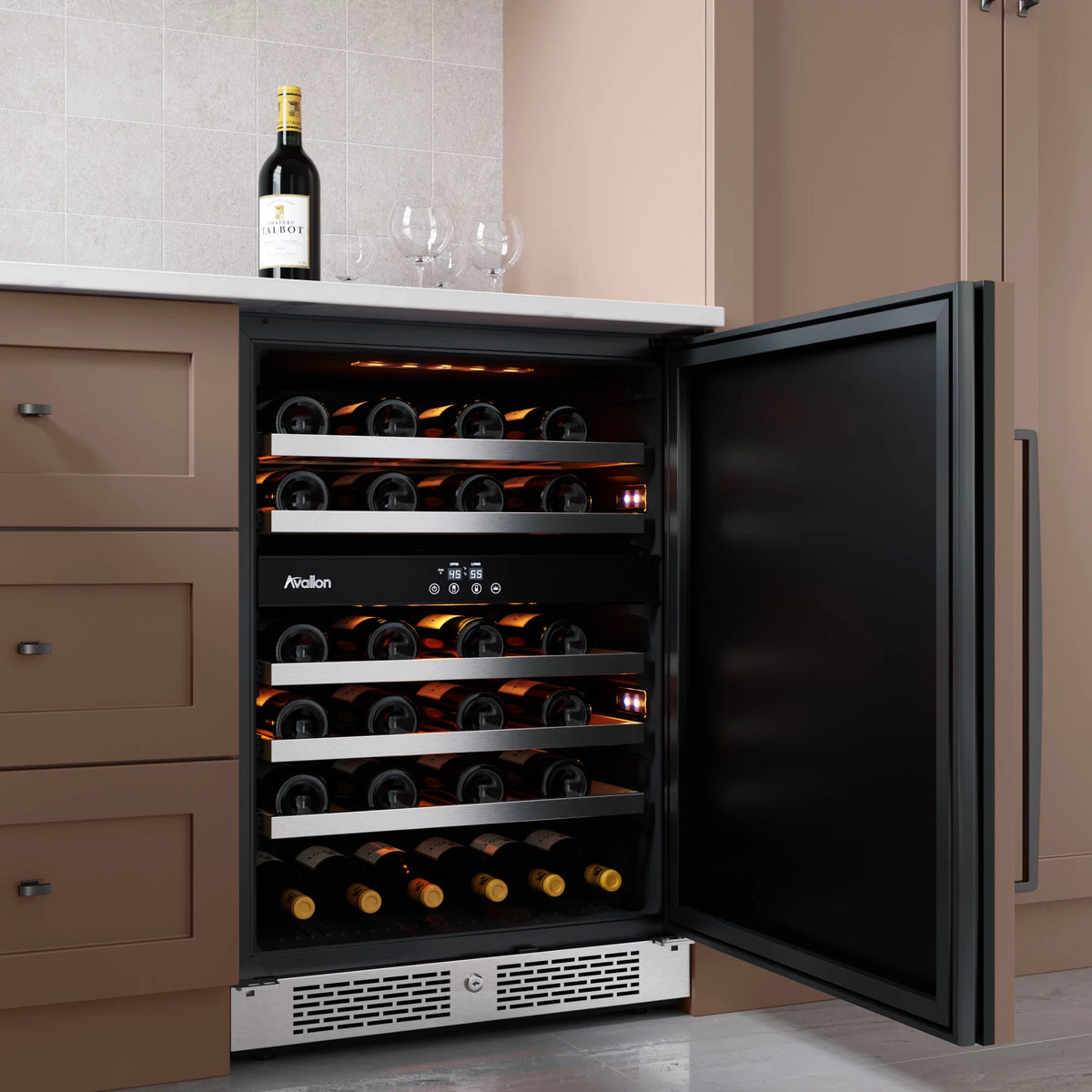 24 Bottle Capacity Dual Zone Wine Cooler Stainless Steel P3258