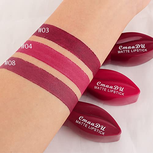 5Pcs Dark Light Bright Red Matte Lipstick Pack Sets V88433