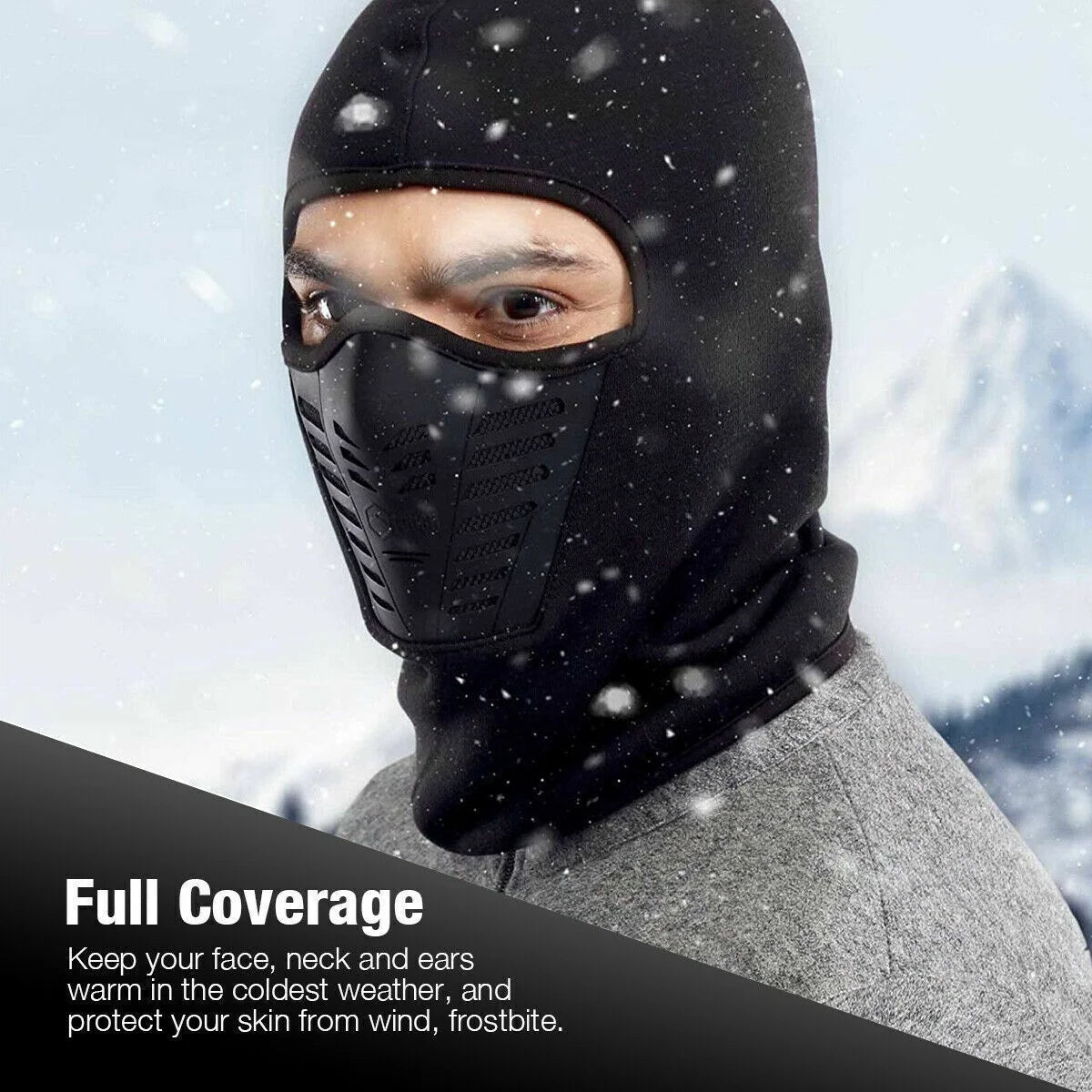 2x Men’s Cold Weather Balaclava Face Mask Winter Windproof Fleece Ski Mask E14704