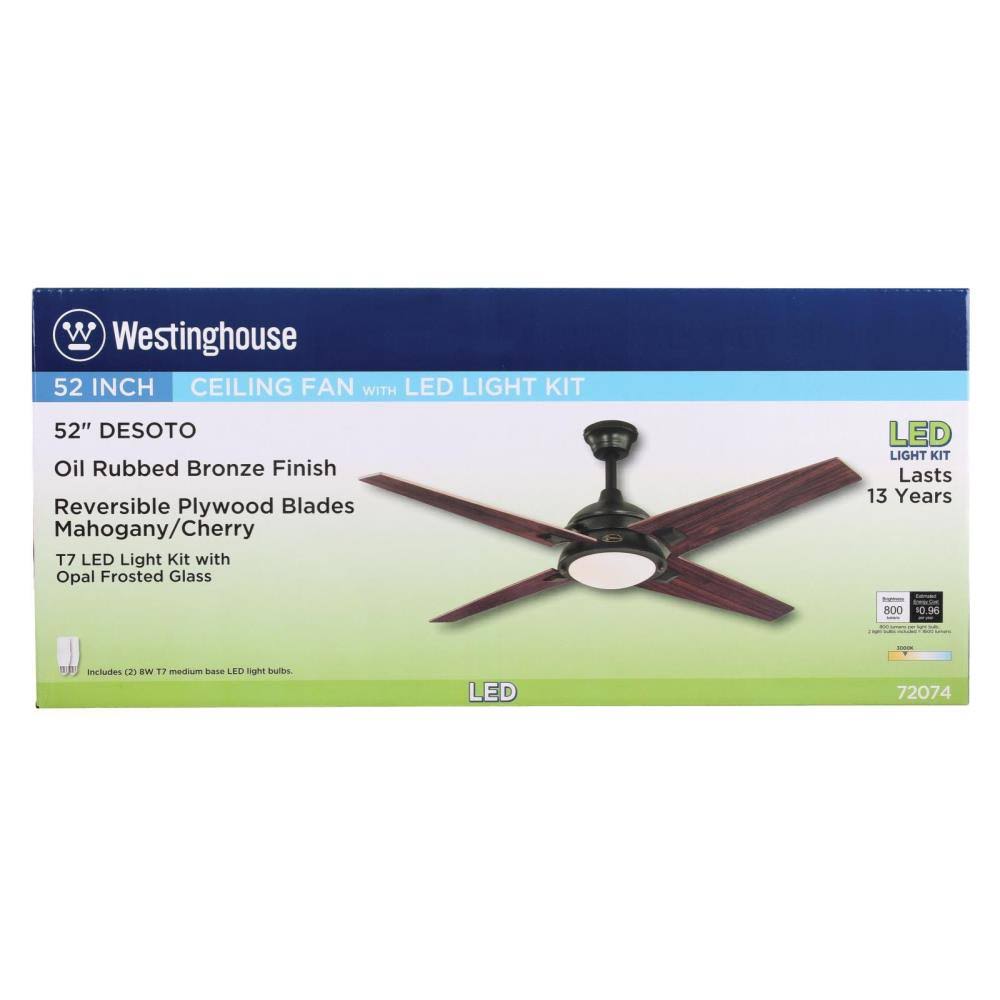 52 inch Oil Rubbed Bronze Ceiling Fan with Light Kit A5671