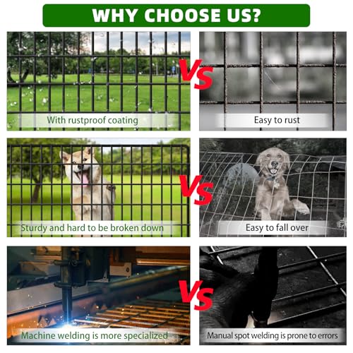 10 Panels 33 in x 24 ft Rustproof Metal Garden Fence X844