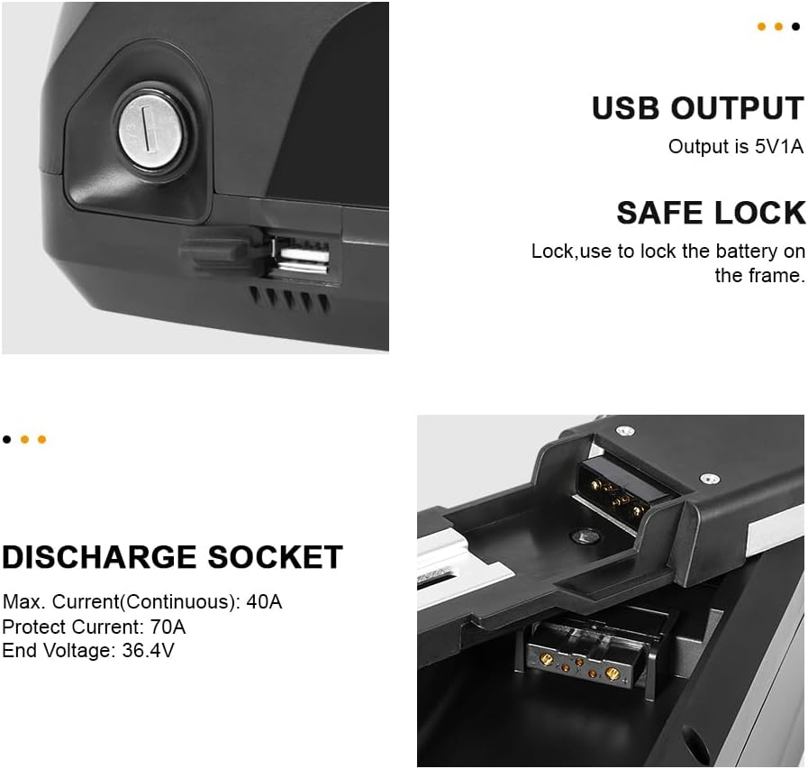 48V 20Ah Electric Bike Battery with 40A BMS and USB Port A774345