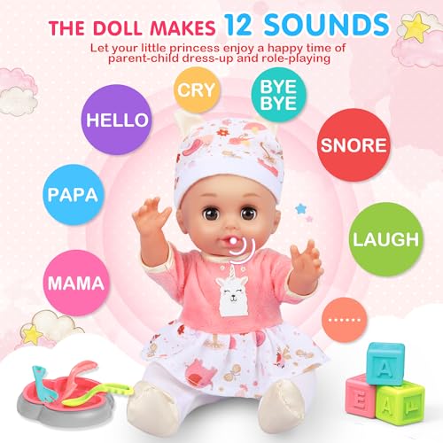 25Pcs Doll Care Toy Playset with Cradle Crib, High Chair, Milk Bottle, Pacifier, Diaper K392007