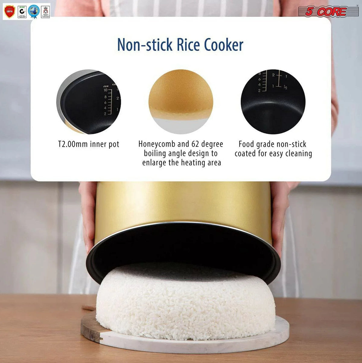 5.3Qt Digital Programmable 15-in-1 Electric Rice Cooker 11 Cups A57865
