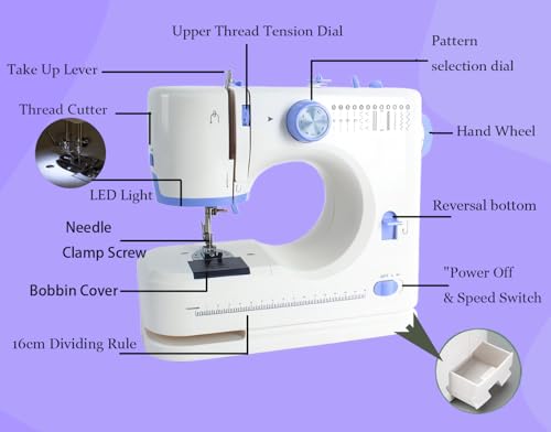 Portable Sewing Machine with 42 Pcs Sewing Threads Kit L399615