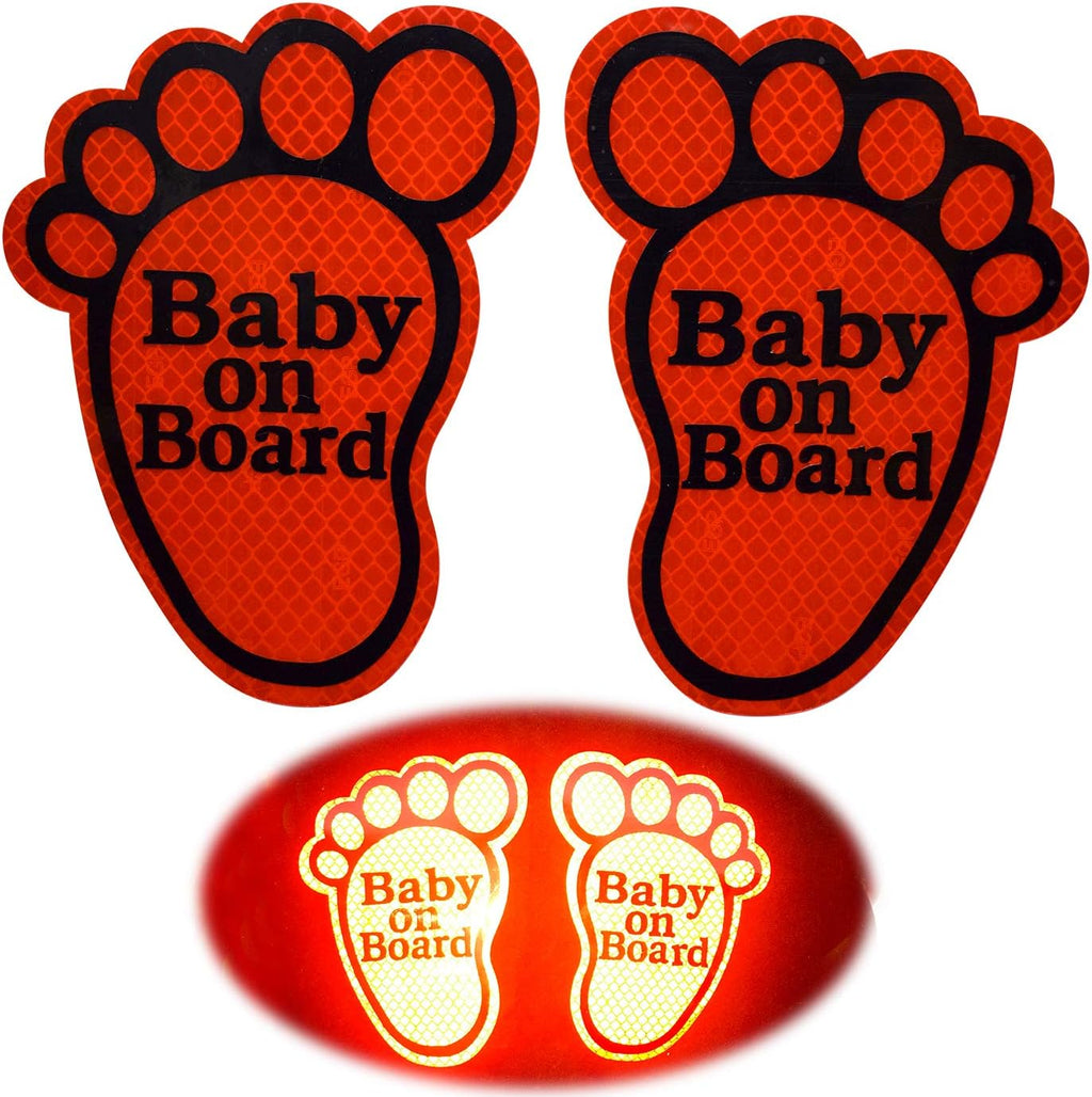 2PCS Fluorescent Green Baby on Board Car Decals Sticker X465