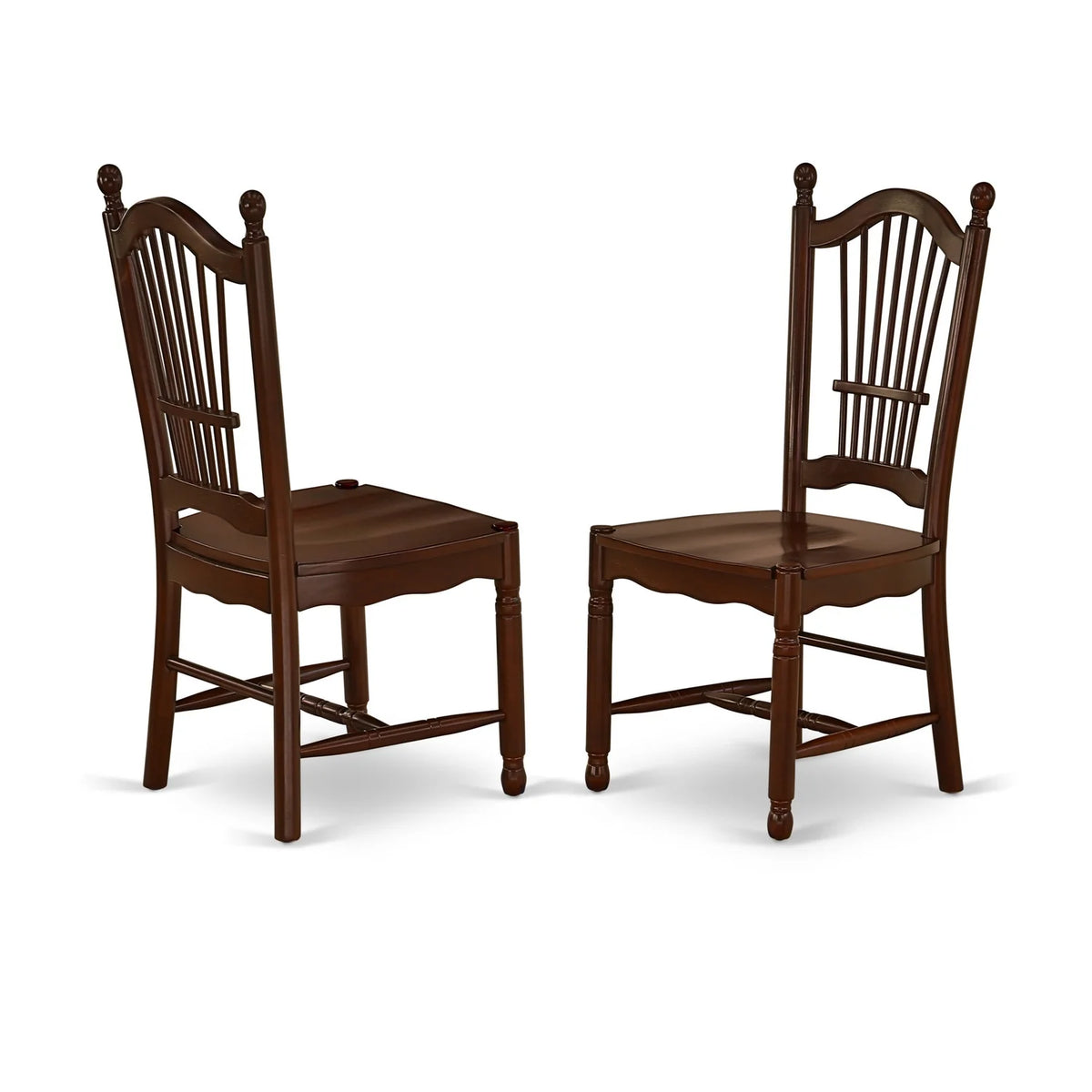 5 Pcs Mahogany Finish Solid Wood Dining Room Table Set L17019
