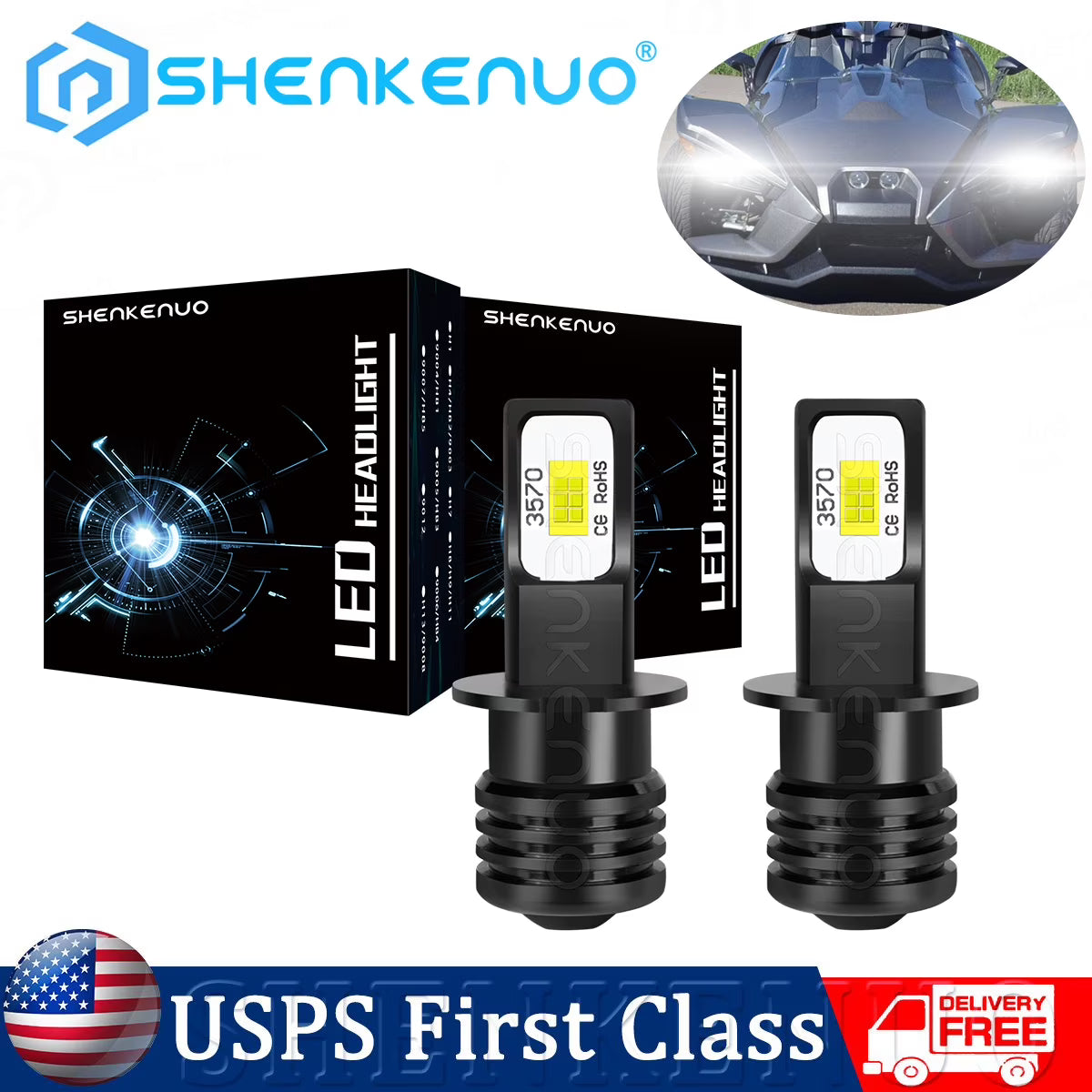 2x H3 LED 20W Fog Light Bulbs K661