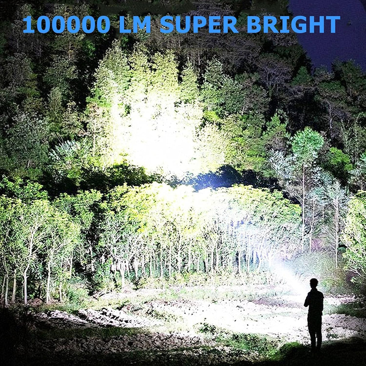 100000 Lumen Rechargeable Tactical Flashlight with Battery A61314